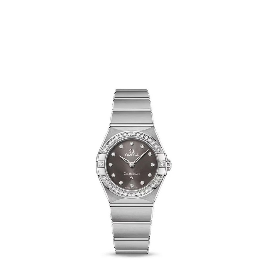 Đồng Hồ Omega Constellation Quartz 25 mm Nữ Nâu Xám